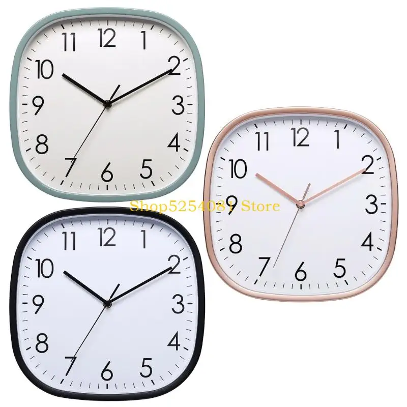 AXYC Easy Installation Quiet Movement Square Design Wall Clock 12inch Living Room Decors Large Number Battery Operated Gift