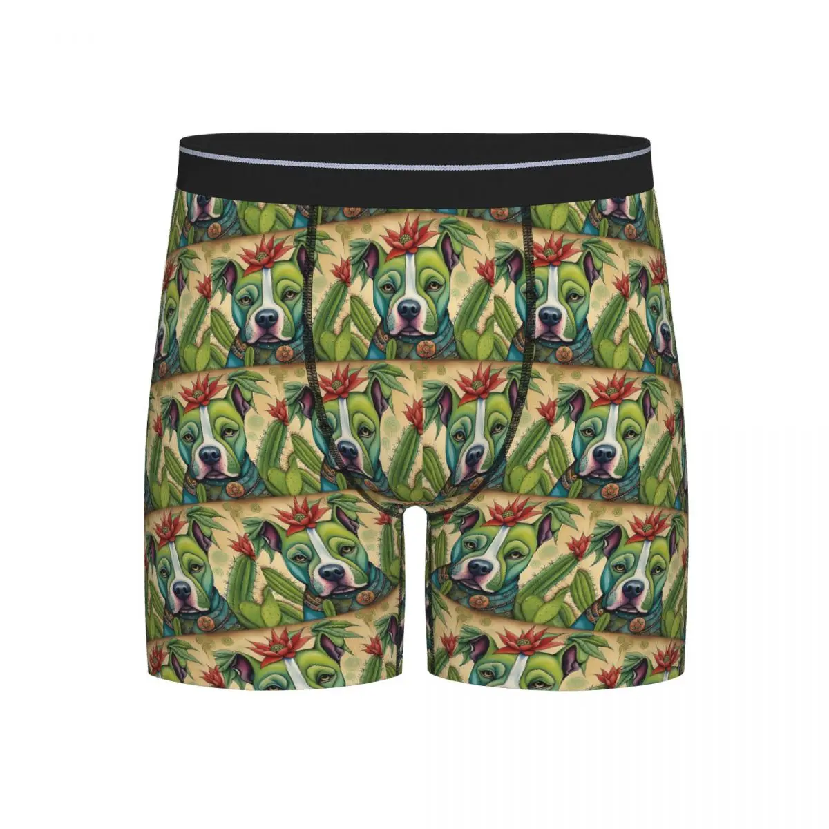 

Long Boxer Underpants Shorts Pit Bull Prickly Portraits Panties Male Breathable Underwear for Homme Man Boyfriend Gifts