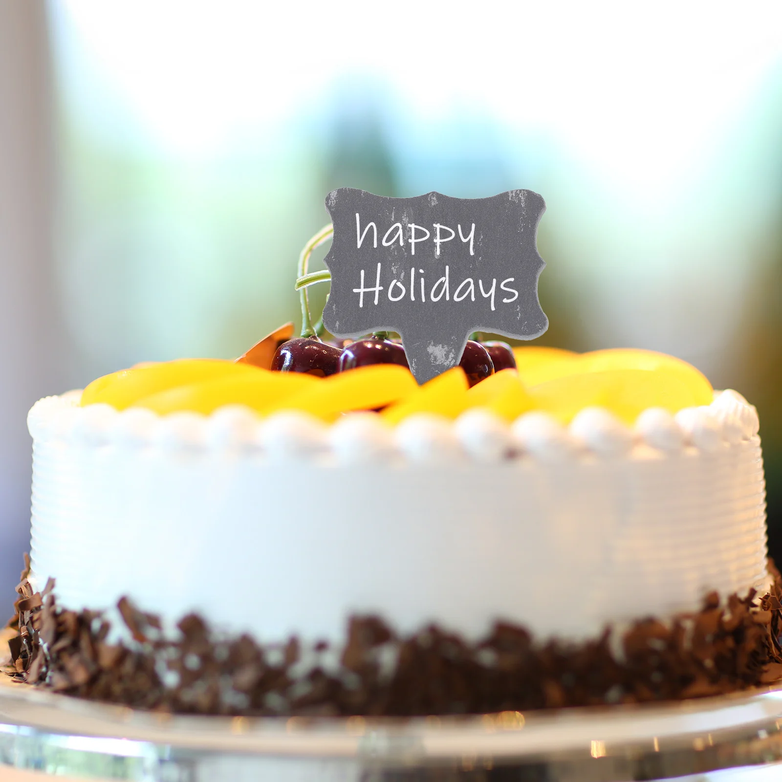 

4Pcs Cheese Toppers Decor Labels Lightweight Portable Perfect for Home Bakery Shops Cheese Toppers