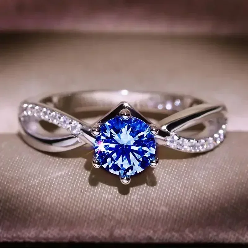 Internet Celebrity Live Streaming Supply Ring Imitating High-end Fashion  of Mosang Stone, Classic Proposal  for Women