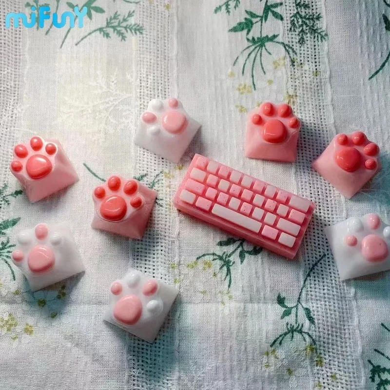 Shift keycaps สีชมพู/สีฟ้า keycaps PURE handmade ปรับแต่งน่ารักน่ารักป้อนคีย์ Mechanical keycaps Mechanical keycaps Accessories