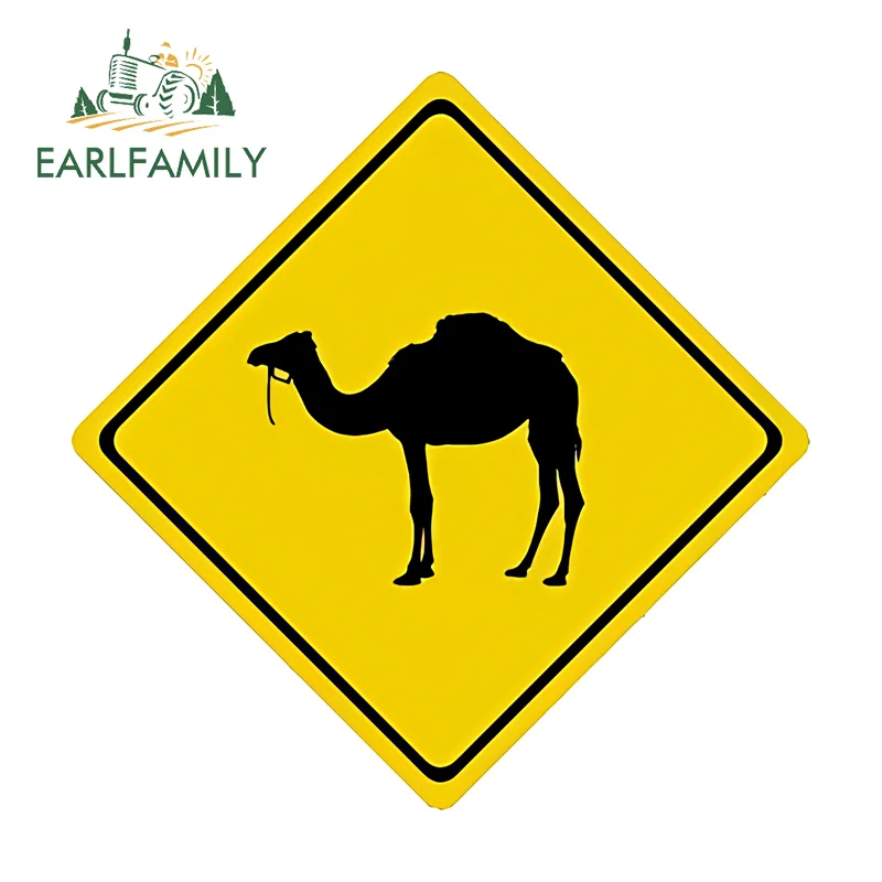 EARLFAMILY Warning Camel Stickers Popular Anime Item Rearview Mirror Trunk Decals DIY Suitable For Camper RV Custom Printing