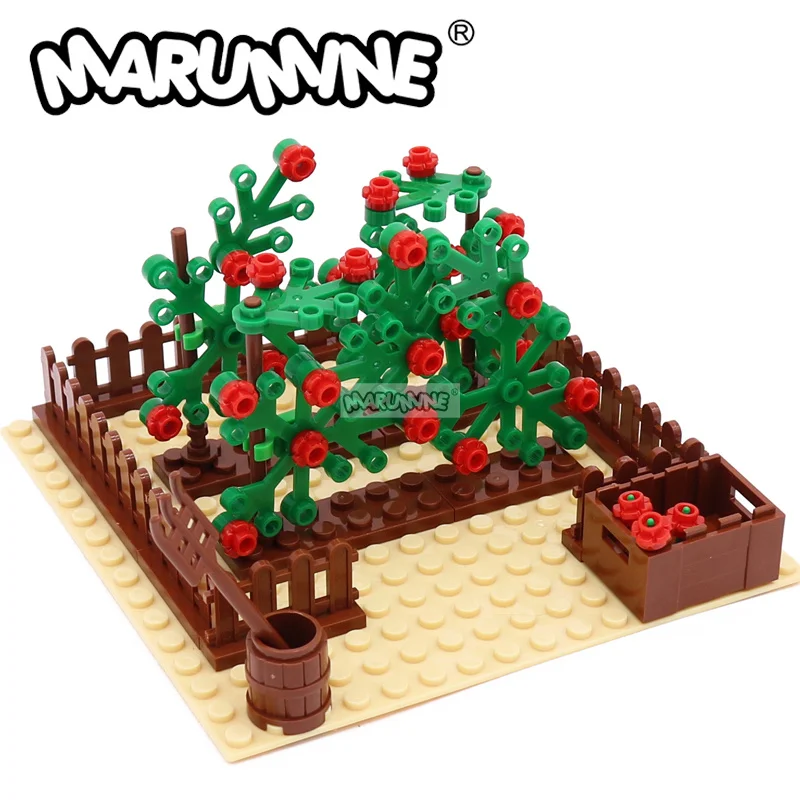 Marumine Pflanze Modell Kit Rosengarten Bausteine Teile Moc Stadt Wald Park Haus Ziegel Zubehör Bau Kinderspiel zeug