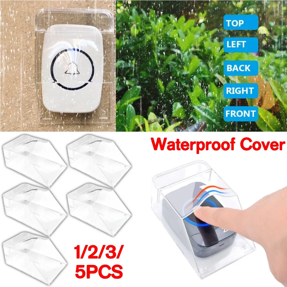 

Прозрачная Водонепроницаемая Крышка для беспроводного дверного звонка с двусторонним клеем, водонепроницаемая крышка, крышка для беспроводного дверного звонка