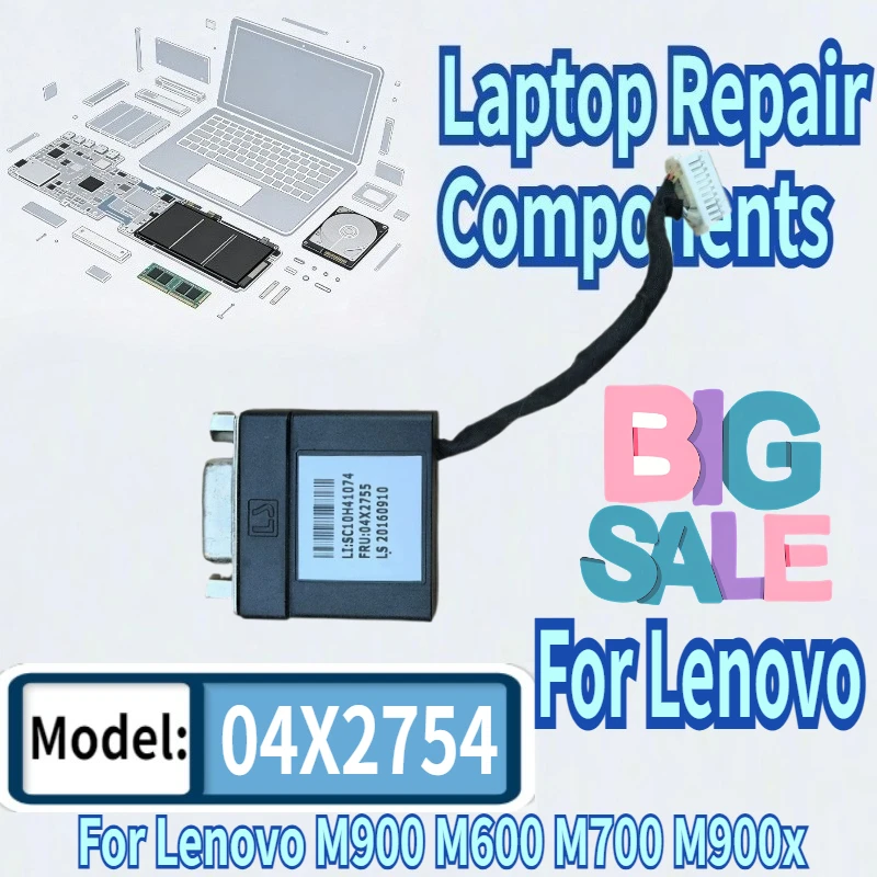 90% New For Lenovo M900 M600 M700 M900x M710q M910q M625q P320 Lx DP To VGA Dongle Tiny III CABLES INTERNAL 04X2756 04X2755