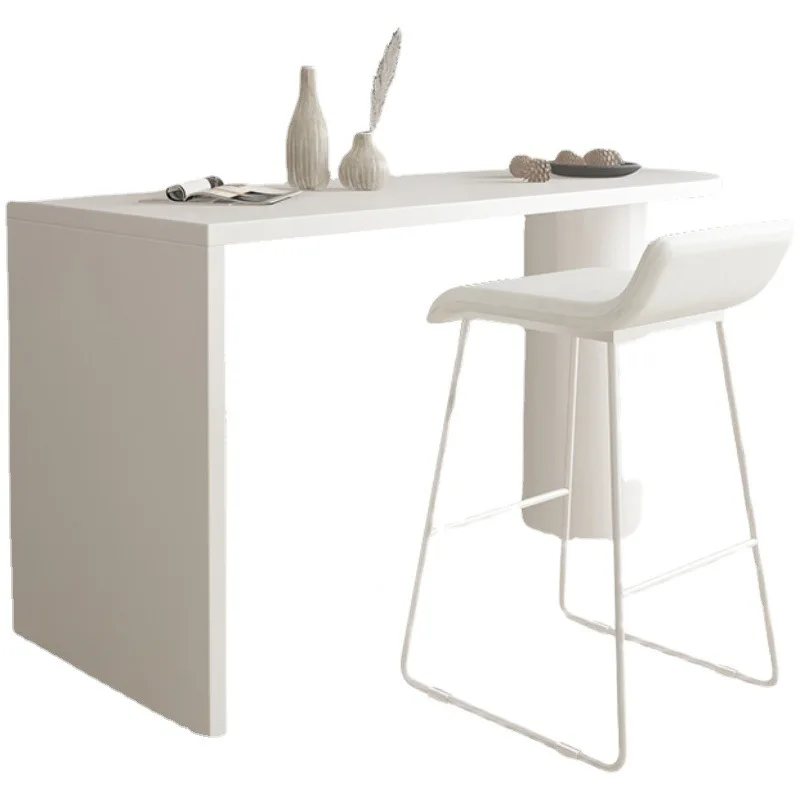 

Nordic solid wood dining table, home bar table against the wall, modern and simple, kitchen restaurant island bar table