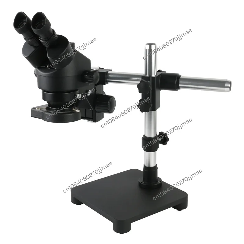 7-54 times three-eye stereomicroscope single-arm bracket 56 lamp bead LED ring lamp laboratory industrial microscope