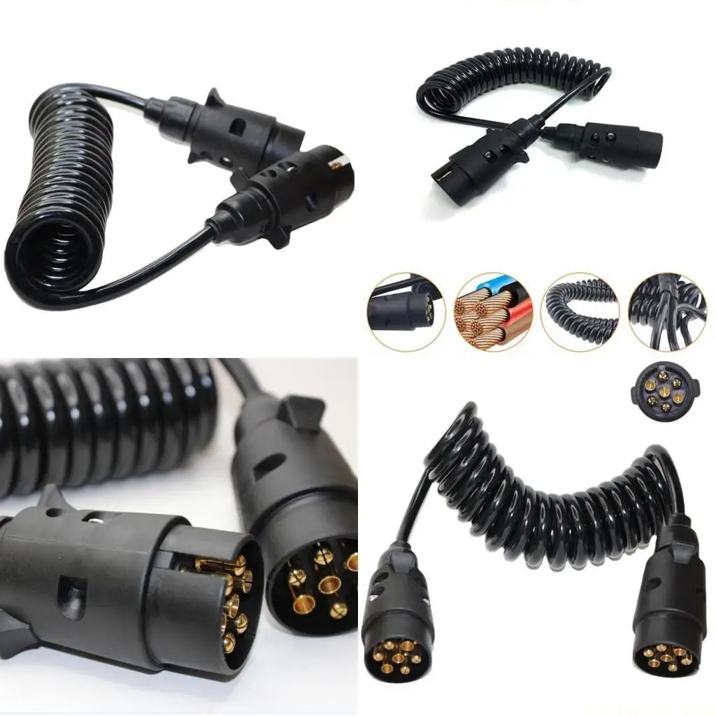 J0MA 1.85M 7 Pin Wire Part Splices Circuit Male to Male Plug Socket Truck Trailer Light Board Extension Cable Car Parts