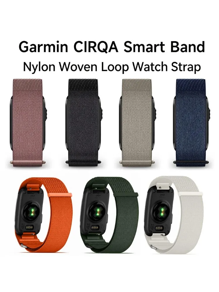 Nylonowy pasek do inteligentnego zegarka Garmin CIRQA, sportowego trackera fitness, regulowana pętla, tkany pasek na nadgarstek dla mężczyzn i kobiet. — 2