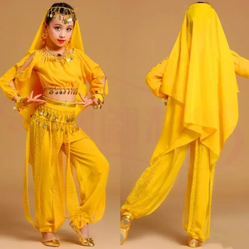 Conjunto de trajes de dança do ventre para crianças e adultos, dança oriental, meninas, dança do ventre da índia, roupas de dança do ventre, traje de palco