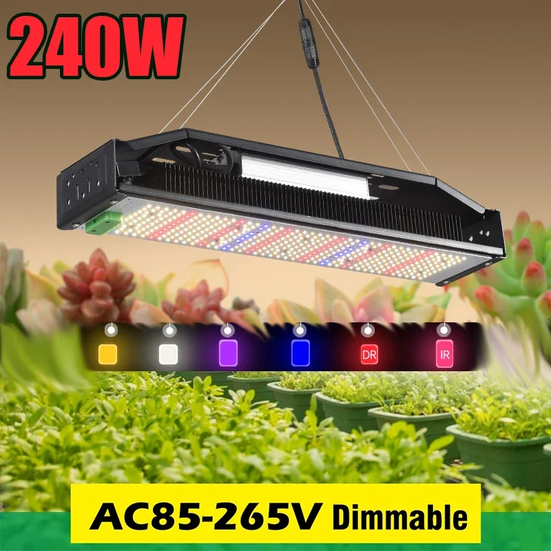 

2025 240W Full Spectrum LED Grow Light Sunlight AC85-265V Samsung LM301B 420Pcs Dimmable For Seedlings Growth Grow Tent Veg