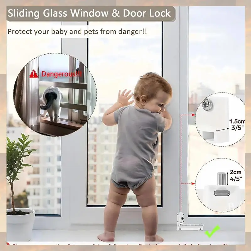 

2025 New-Patio Sliding Door Security Foot Kick Lock With Keyed, Fits On Top Rail-Childproof Patio Door Guardian-Or Bottom