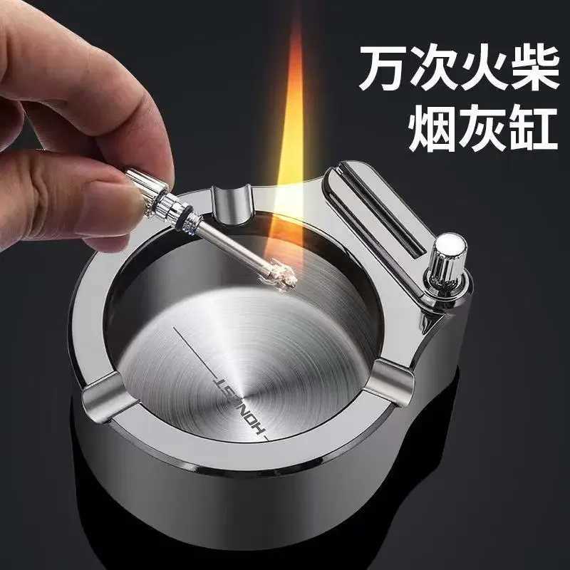 

HONEST New Kero Sene Windproof Ashtray Lighter Creative Cool Match Lighter Men's Festival High End Gift Smoking Accessories
