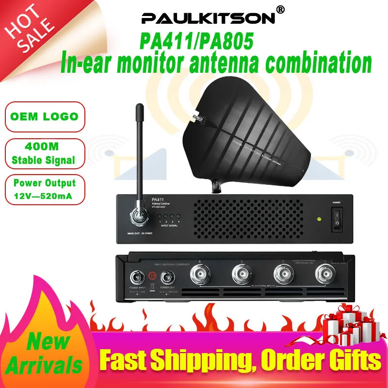 Paulkitson PA411 Antenna Combiner PA805 Passive Directional Antenna Compatible Wireless In-Ear Monitors PSM900 /PSM RF Manager