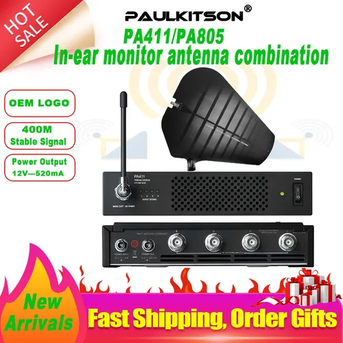 Paulkitson PA411 combinador de antena PA805 antena direccional pasiva Compatible con monitores intrauditivos inalámbricos PSM900 /PSM RF Manager