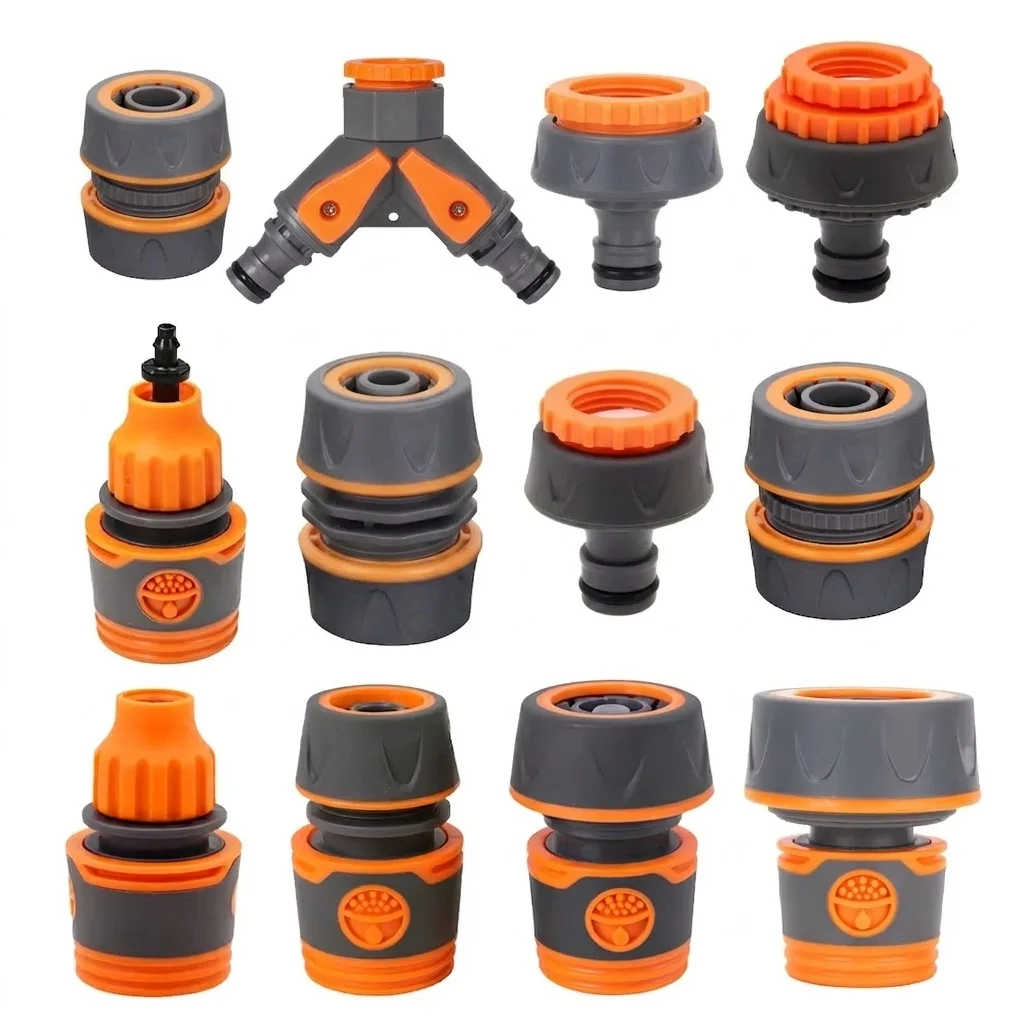 OD 16mm 20mm Garden Hose Quick Connecter Nipple 1/2'' 3/4'' 1'' Waterstop Fittings Tubing Repair Adapter For Watering Gun