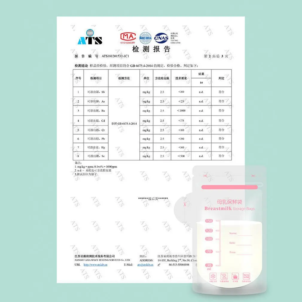 30 pz/borsa 150ml sacchetti per congelatore per latte latte conservazione per alimenti per bambini sacchetto per la conservazione del latte materno senza BPA sacchetti per l'alimentazione sicura del bambino