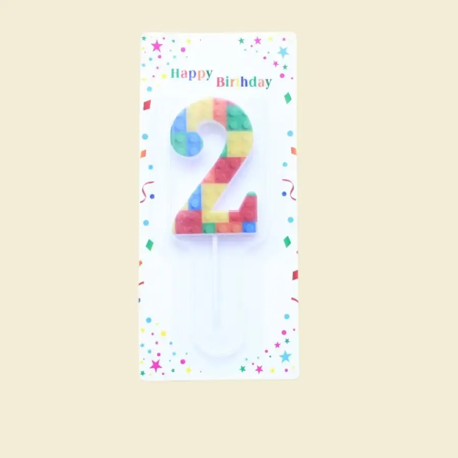 1 Stück farbige Baustein-förmige digitale Kerze, Kuchendekoration, 0–9, Geburtstag, Backdekoration, Plugin – Detail 7