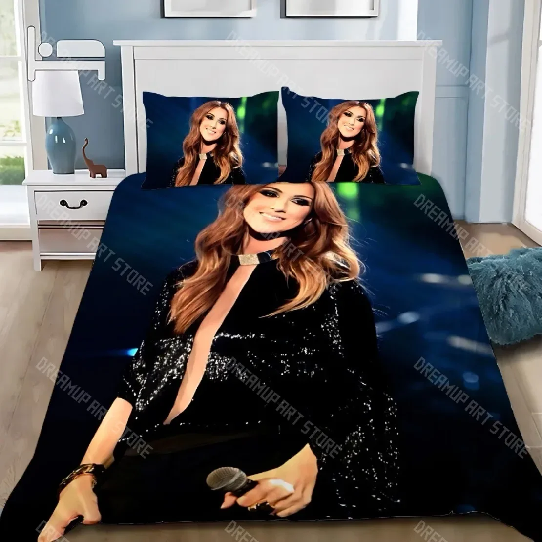 2026 3D Print Singer Celine Dion Bedding Set Singer C-Celine Dion Duvet Cover Pillowcase For Adult Boy Girl Bedroom Decoration