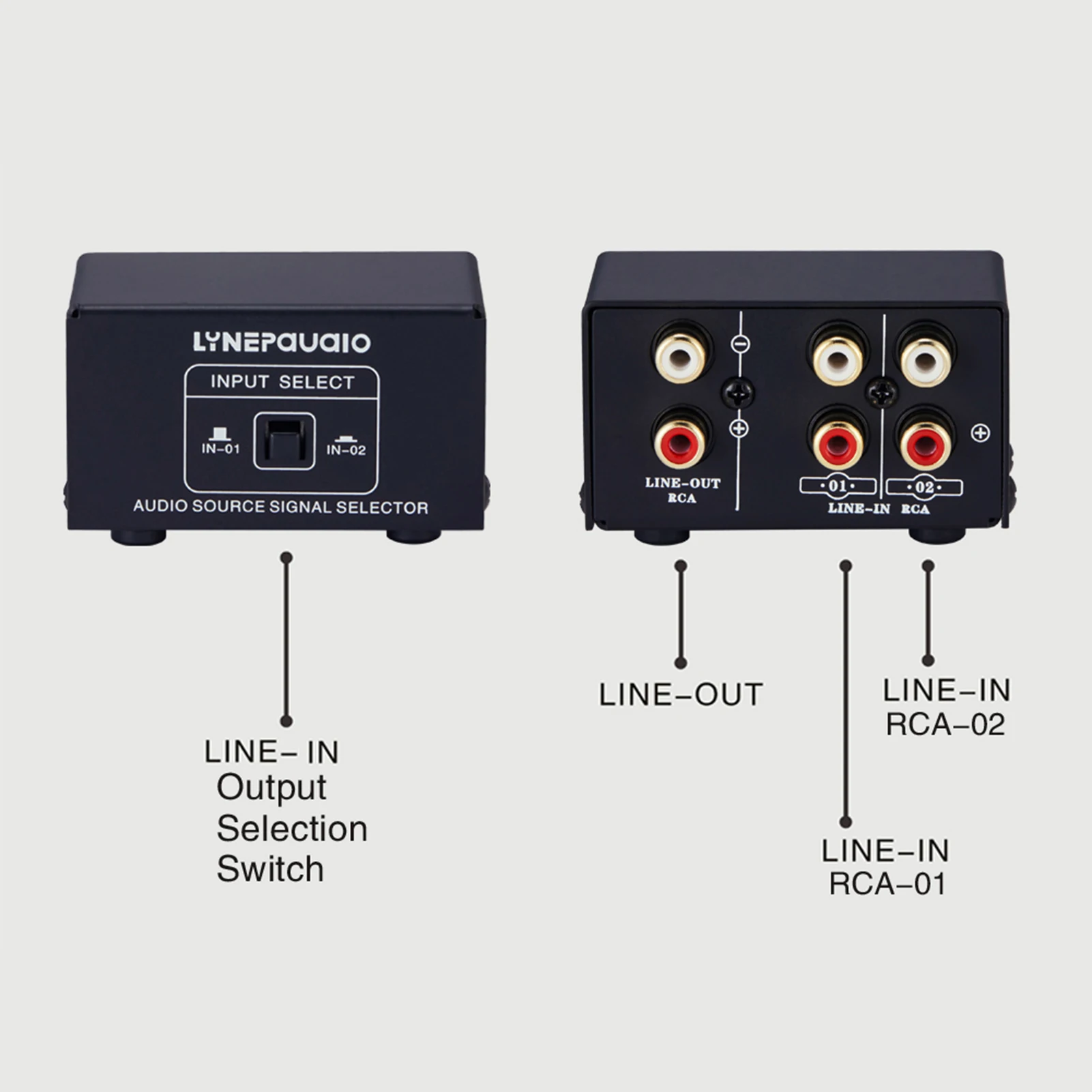 LYNEPAUAIO Audio Switcher 3.5mm 2 in1 Out/ 1 in2 Out A/B Switch Stereo Audio Splitter Box No Distortion 3.5mm Jack for Switching