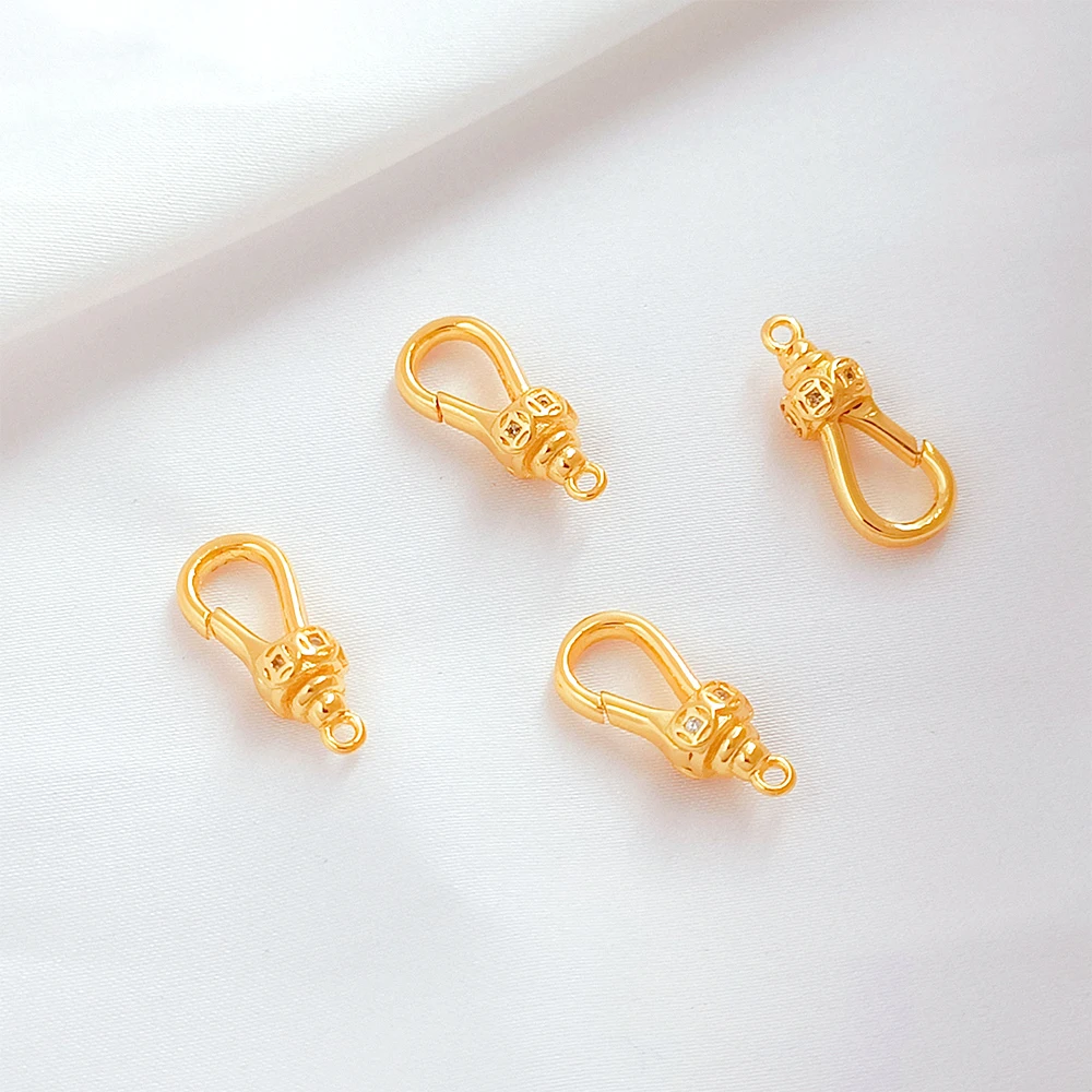 Brass Coated Gold Circular Plug Spring Lobster Plug Buckle DIY Jewelry Making Necklace Bracelet Wrap Up Accessory Materials