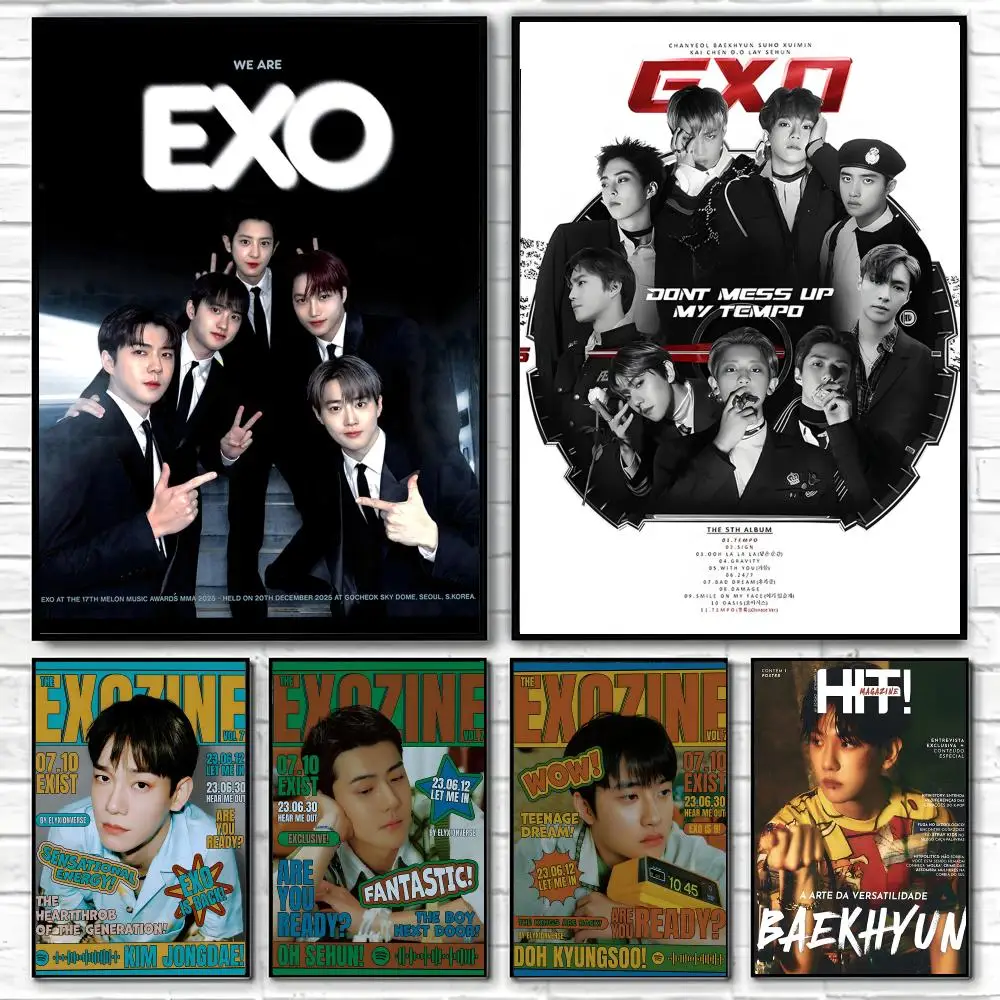 K-Pop Boy Group EXO Poster Poster High Quality Wall Art for Home Office Bedroom Living Room Perfect