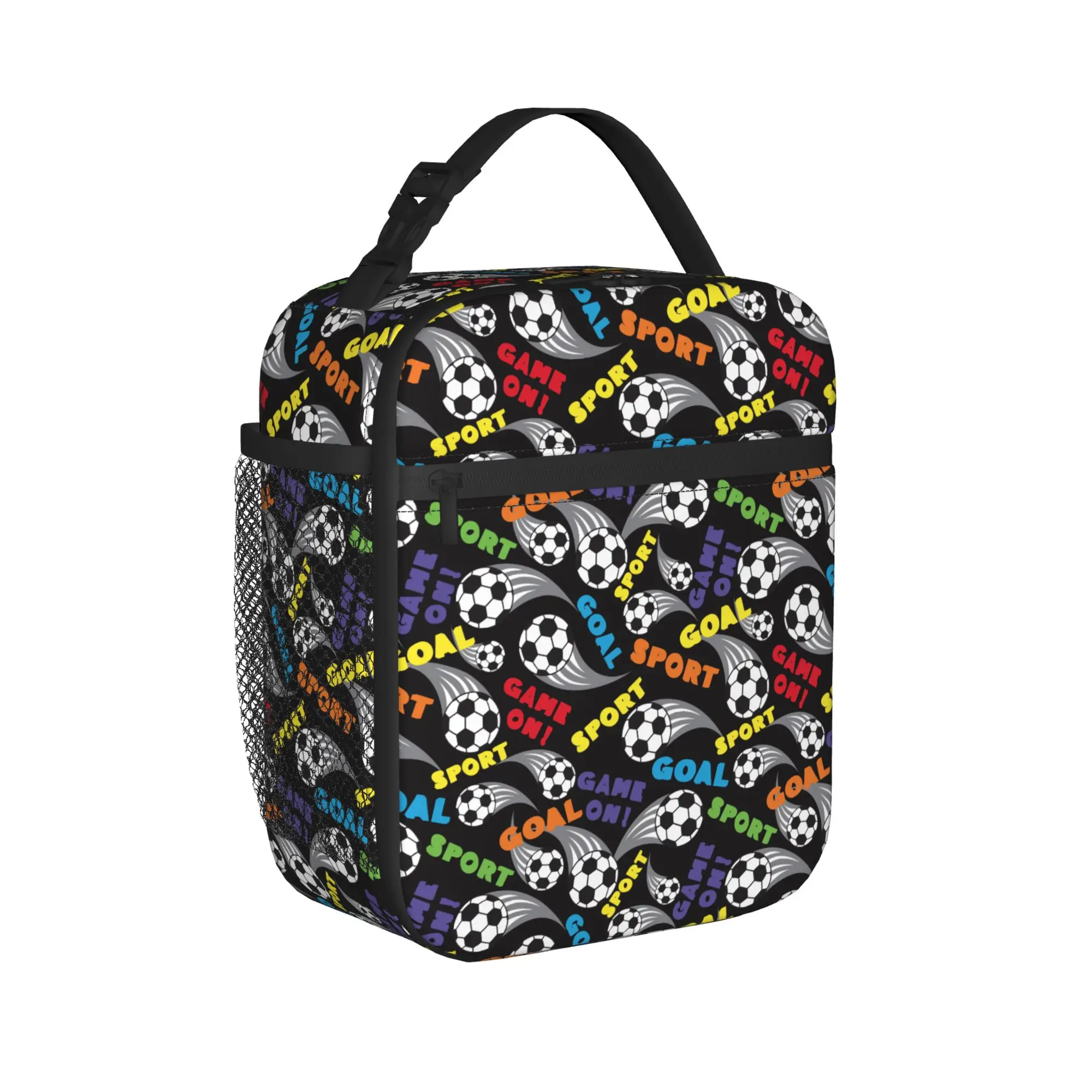Football Pattern Lunch Bag For Women  Custom Lunch Box Casual Office Cooler Bag Portable Insulated Waterproof Thermal Lunch Bags