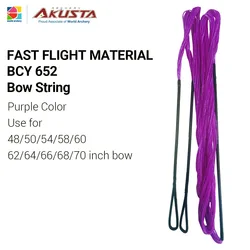 Cuerda de arco recurvo Akusta, Material de vuelo rápido BCY 652, 16 hebras, uso púrpura para arco de 48-70 pulgadas