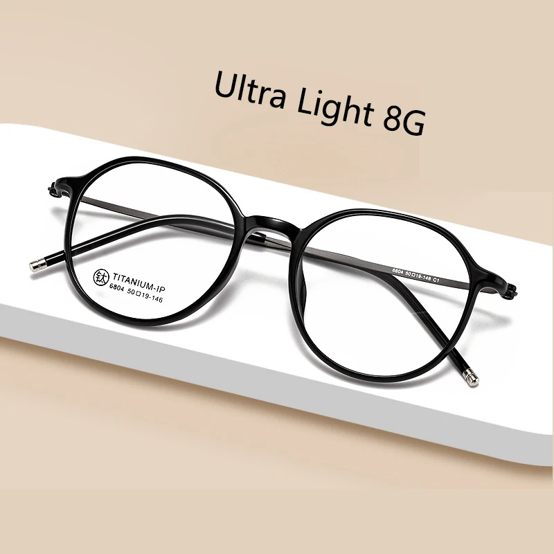 

Ultra Light Titanium Spectacle Fashion Retro Round Eyeglasses Comfortable Optical Prescription Eyeglasses Frame Woman Man