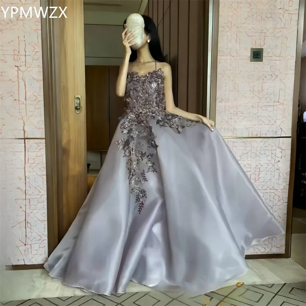 

Customized Party Dress Occasion Prom Gown Evening Formal YPMWZX Sweetheart Ball Floor Length Skirts Draped Sleeveless Applique B