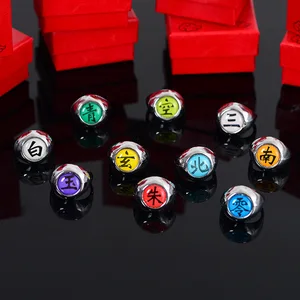 Naruto Anime Cosplay -Ring für Männer und Frauen, Akatsuki, Itachi, Metall, Fingerzubehör, cooles, bester Freund Geschenk, Kind, Kind 10 Hauptverkäufe Akai Ito Ring - №1
