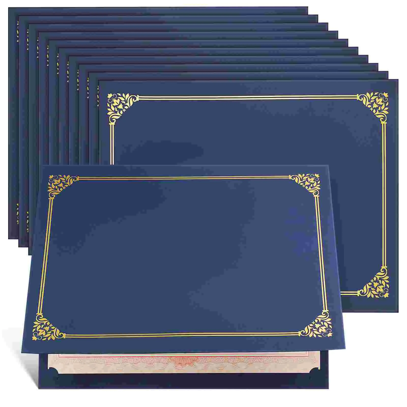 30 Pcs Gold Foil Border Certificate Seal Folders Frame Cover Citizenship Holder Thicken Award Display College Diploma