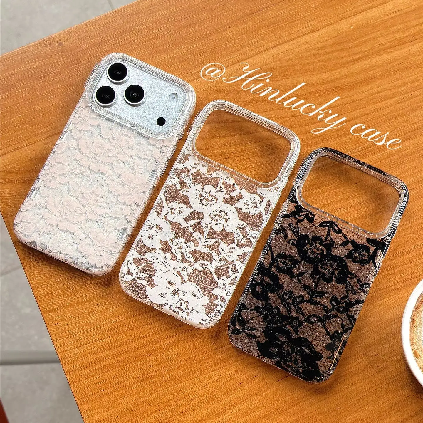 Korean ins Pink White Black Lace Shining Y2K Phone Case For iPhone 17 16 15 14 13 12 11 Pro XR XS X Max 7 8 Plus MINI Y2K Cover