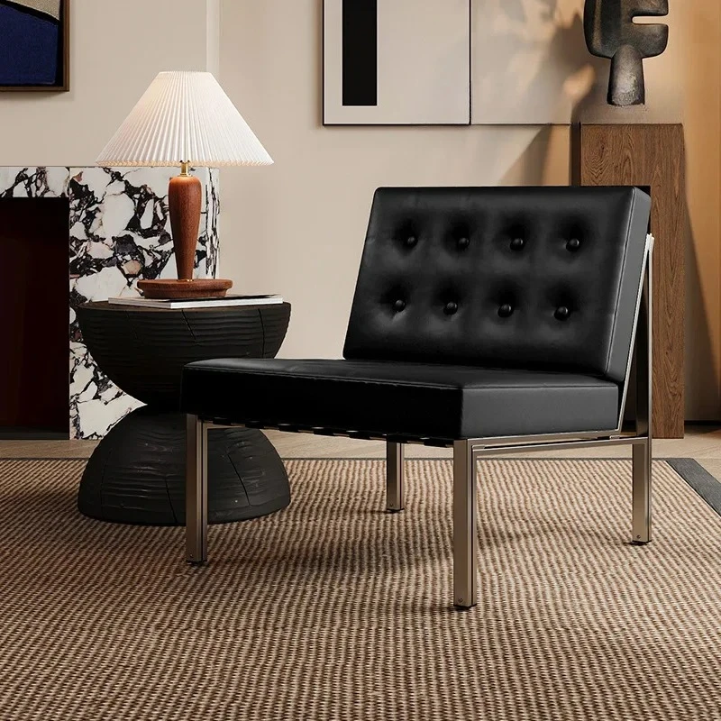 

Bauhaus single chair designer living room simple sofa chair creative stainless steel lounge chair