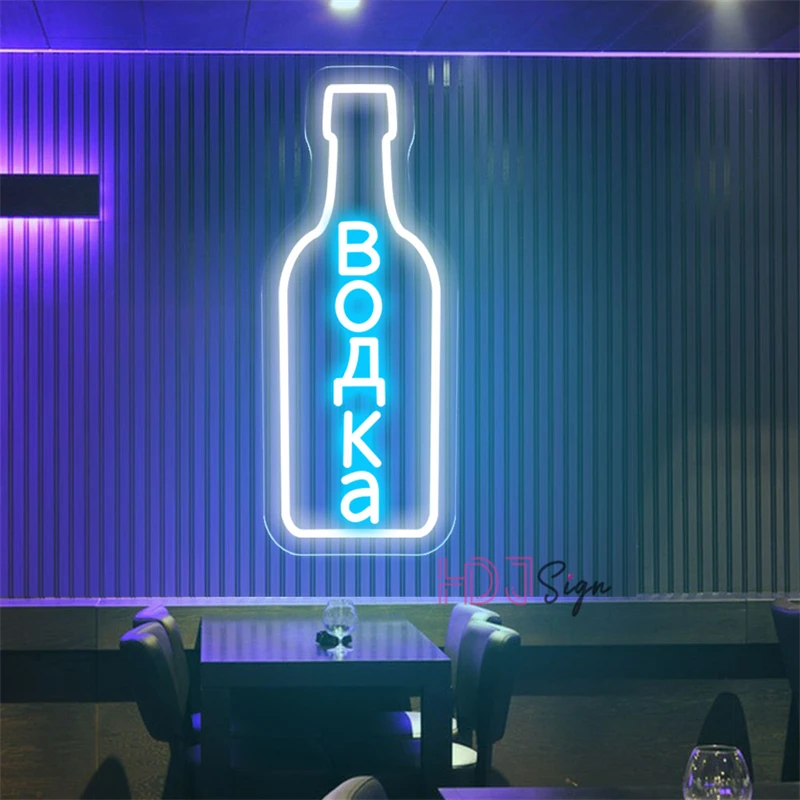 Vodka Neon Sign Lights Russian Bar Neon Light Sign Canteen Restaurant Decoration Russian LED Luminous Signs Room Decor Signboard