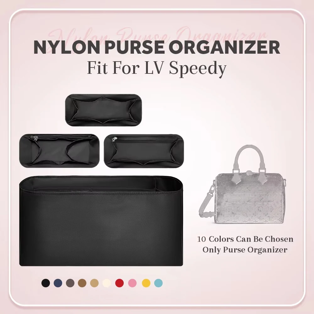 

Nylon Purse Organizer Insert, Inner Liner Bag In Bag Insert Fit for LV Speedy Handbag Cosmetics Inner Liner Bag Inside Storage