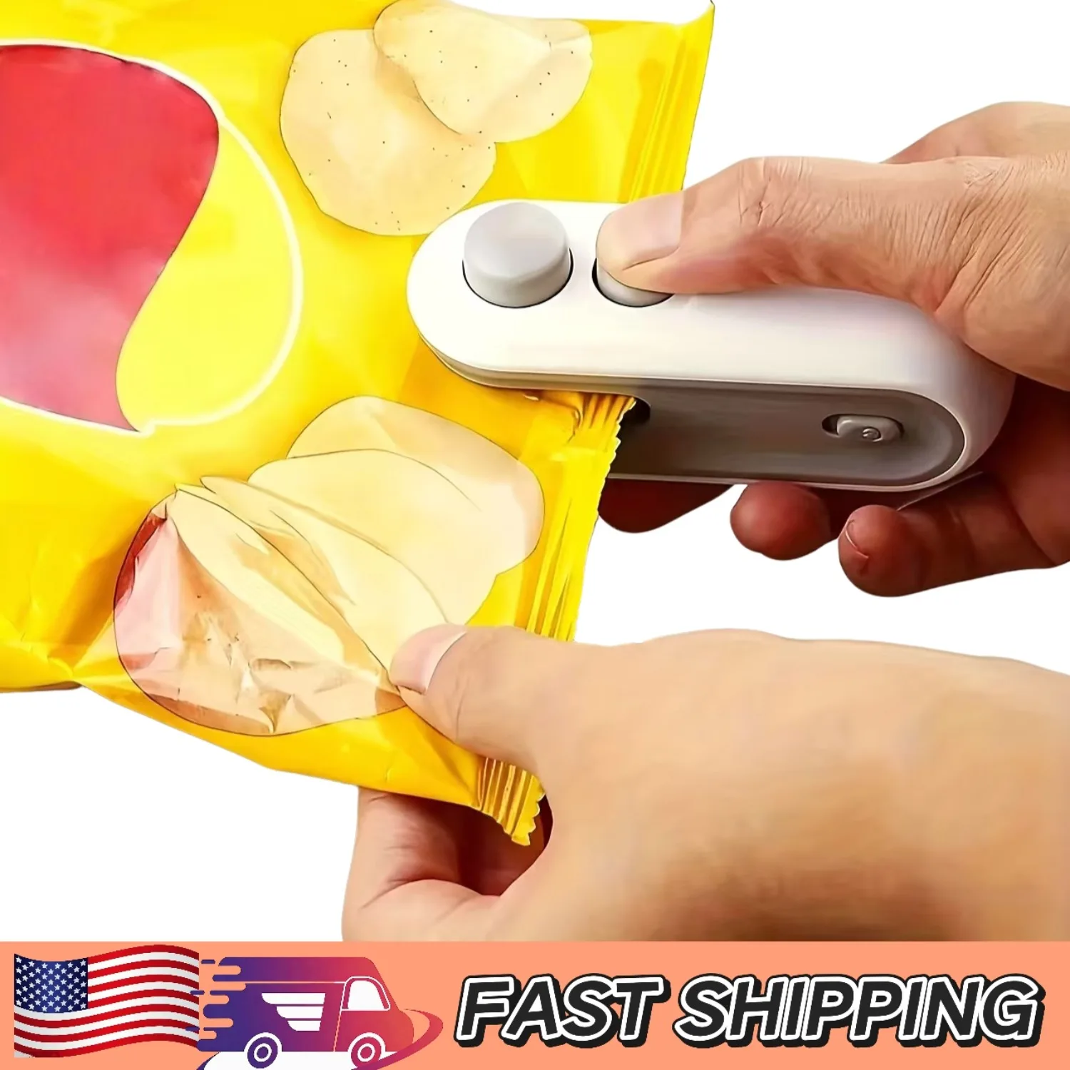 

Доставка по местности: Портативный USB-заряжаемый аппарат для запечатывания пакетов с едой - ручной запайщик для пакетов с закусками.