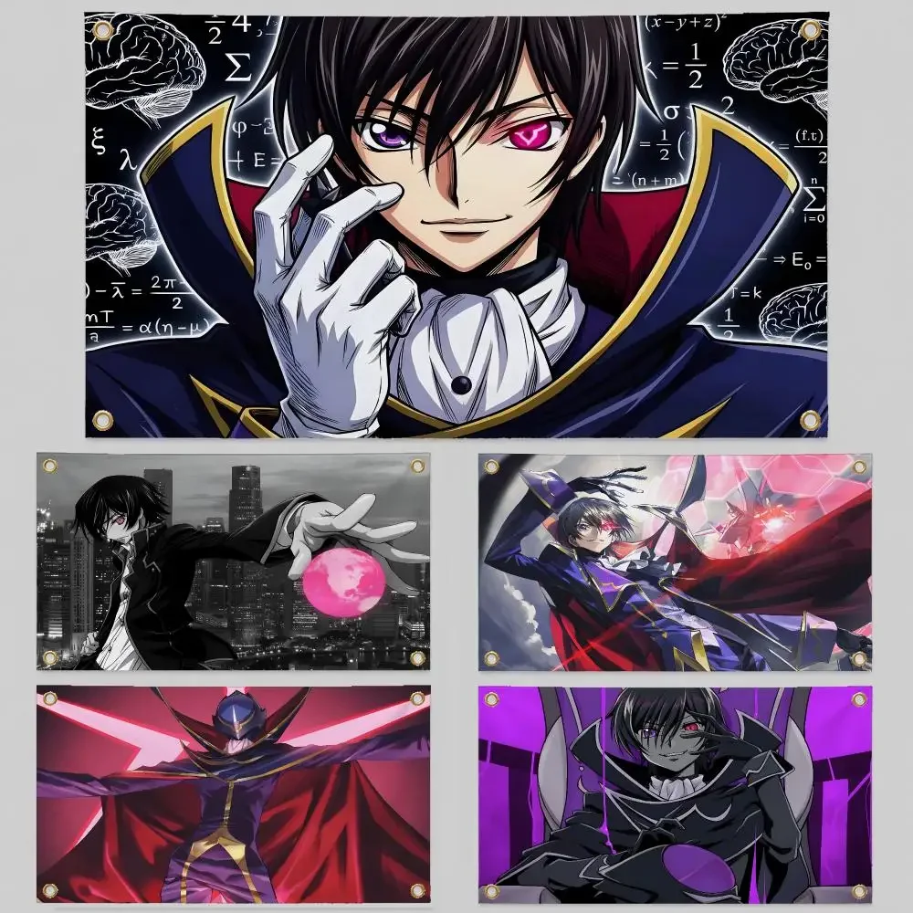 Anime Code Geass Lelouch Lamperouge Zero  Wall Hanging Background Flag Wall Decor Banners for Outdoor Bedroom Dorm Room Decor