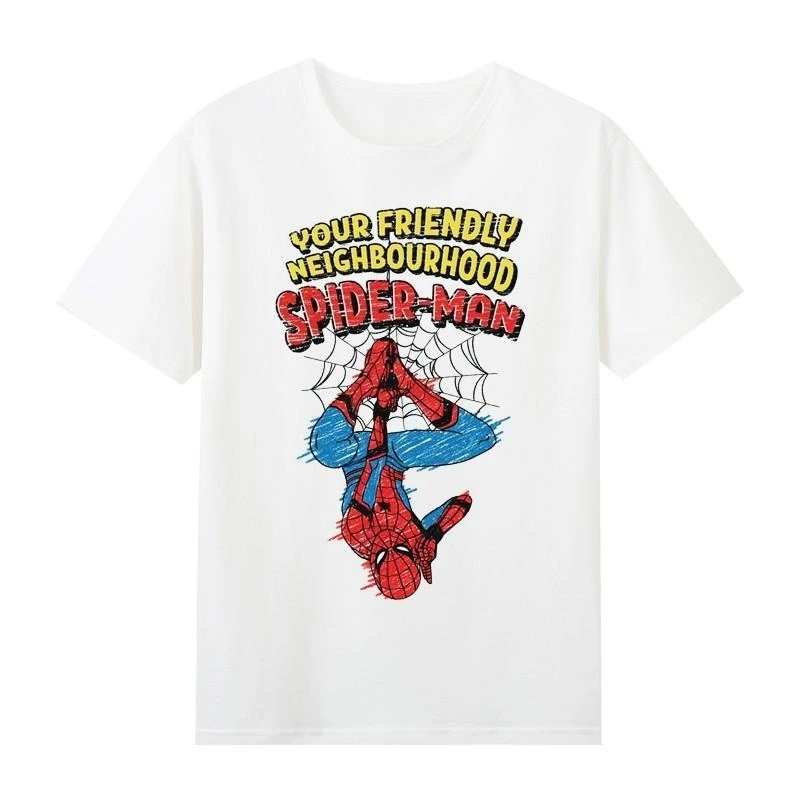 

Marvel Genuine Authorized High-quality Extraordinary Spider-Man Printed Men's and Women's T-shirts Short-sleeved Tops