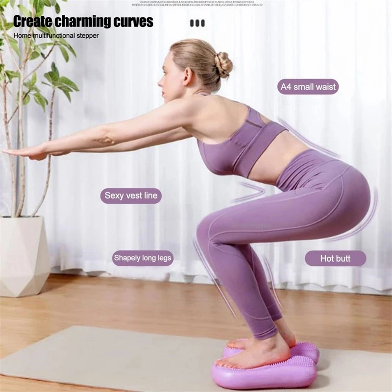 Almohadilla mecedora para masaje de puntos, tabla de equilibrio de Fitness para mujer, moldeador de cuerpo, pie de Yoga, inflable, paso a paso,