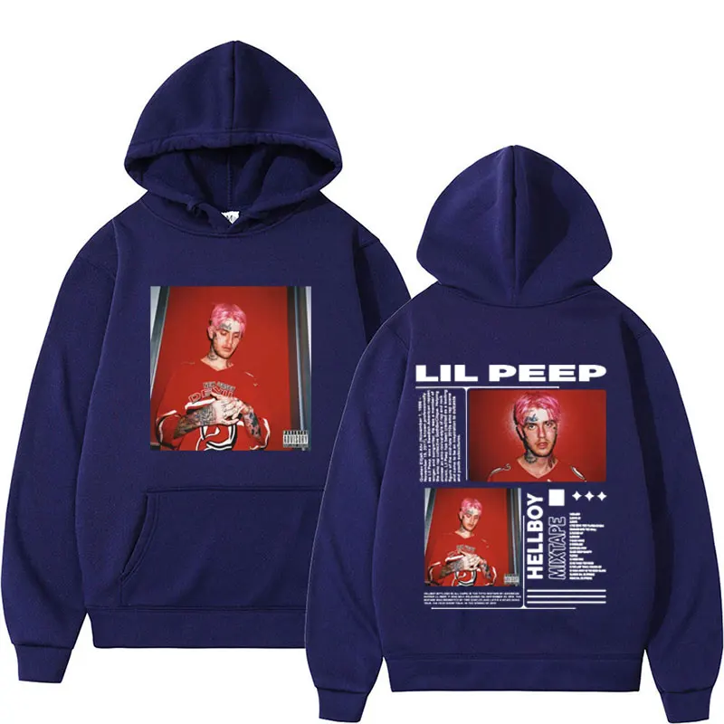 Lil Peep Hellboy Rap Hoodie Concert Merch Album 90s Poster Graphic Pullovers Sweatshirts Men's Hip Hop Vintage Oversized Hoodies