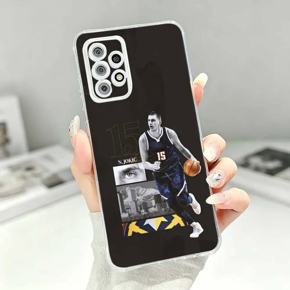 Basketball Star Nikola Jokic 15 MVP Transparent Soft Silicone Phone Case For Samsung S25 S24 S23 S22 S21 Plus