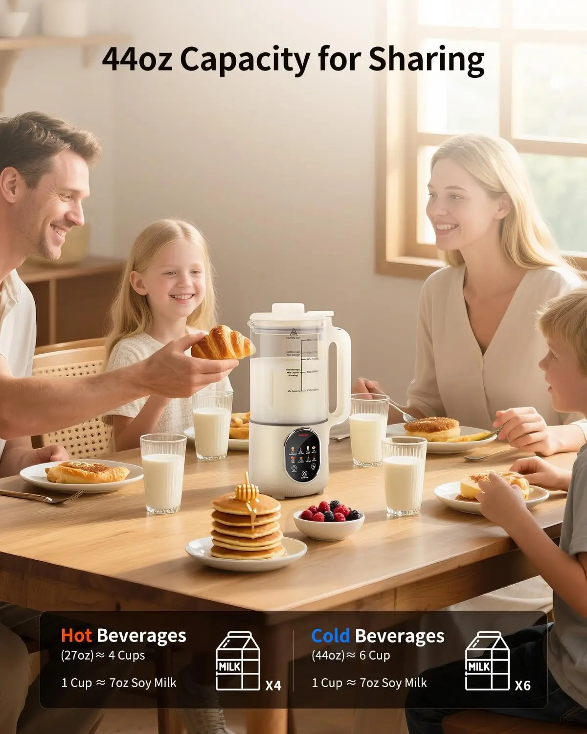 Máquina caseira de fazer leite de porca, liga de titânio, 44oz, fabricante de leite de soja, amêndoa caseira, aveia, suco, coco para bebidas à base de plantas w