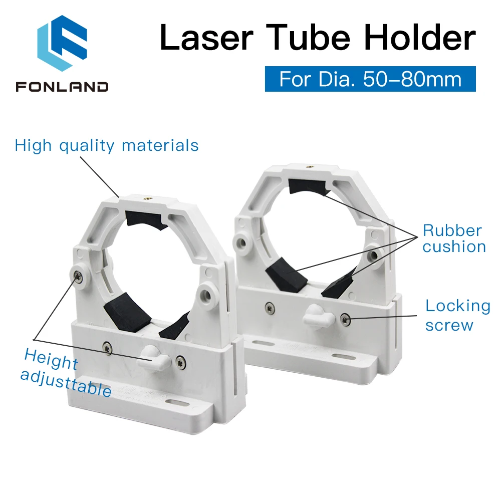 FONLAND CO2 Laser Tube Holder Support Mount Flexible Plastic 50-80mm for 50-180W Laser Engraving Cutting Machine