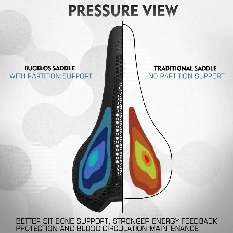 Bicycle Saddle 143/155mm 3D Printed Saddle Carbon Fiber Ultralight Racing Bike Seat Cushion 3D Road MTB Triathlon Seat Nylon