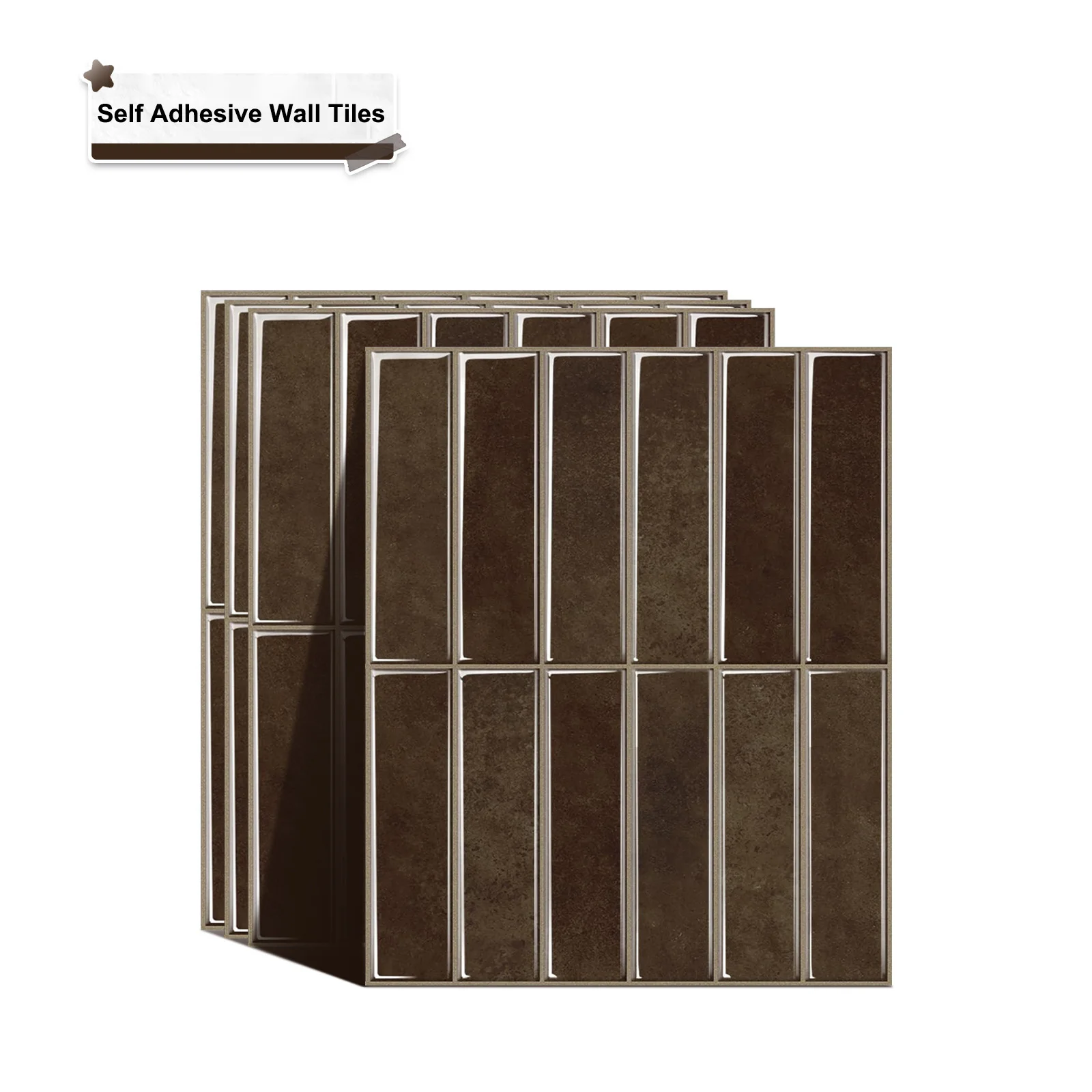 3D Gradient Self-Adhesive Wall Stickers 3pcs/pack Durable Wall Panel Tiles Peel & Stick Wallpaper DIY-Friendly for Home Decor
