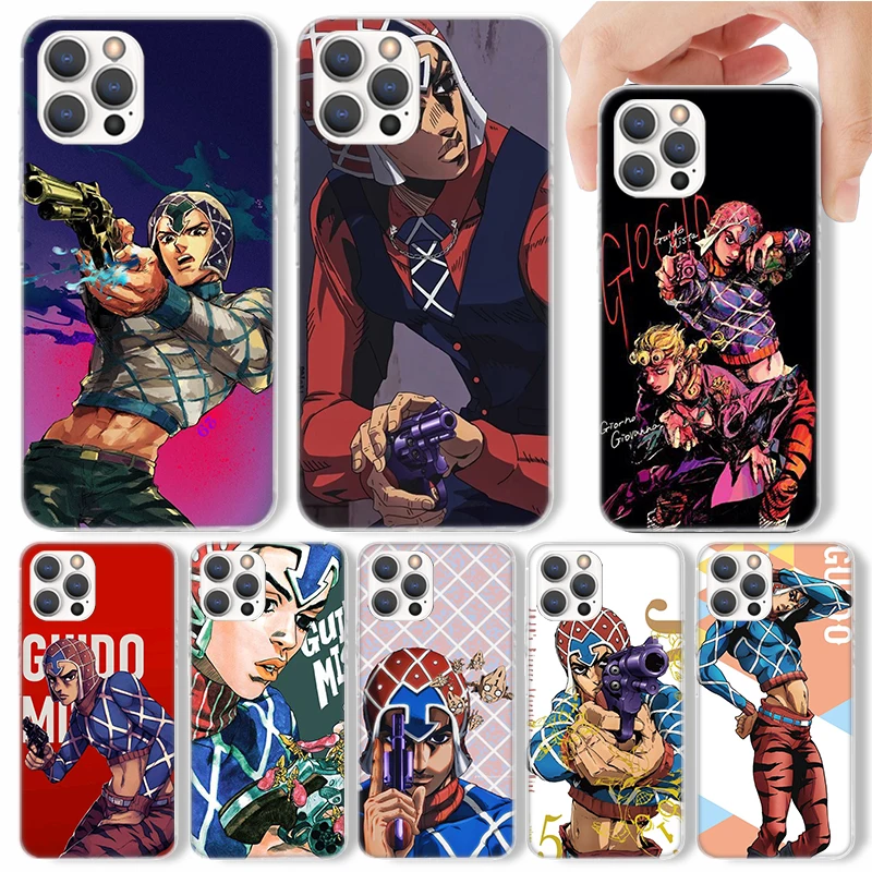 Чехол для телефона JoJo Adventure Guido Mista для iPhone 17, 16, 15, 14, 13, 12, 11 Pro Max Mini Plus Air 7, SE 8, мягкий силиконовый чехол с принтом, забавный