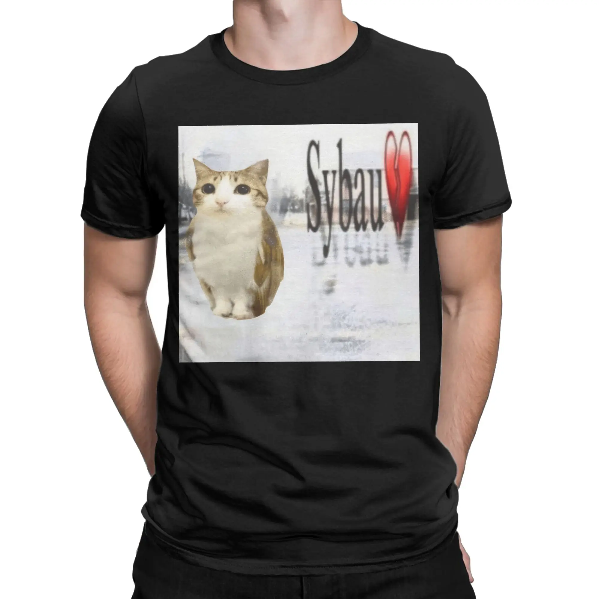 Meowl SYBAU Meme Funny Cat-Owl Brainrot Silly Cursed Cat T-Shirt Summer Cotton T Shirts For Men Tee Shirt Short Sleeve Y2K Tops