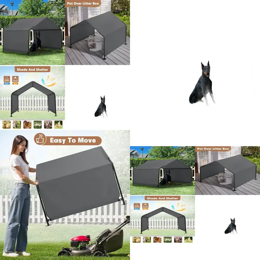 

Outdoor Dog Shade Shelter, 4x4x3 ft Tent for Large & Medium Dogs, Waterproof Roof, Suitable for Pets and Livestock, Dark Gray
