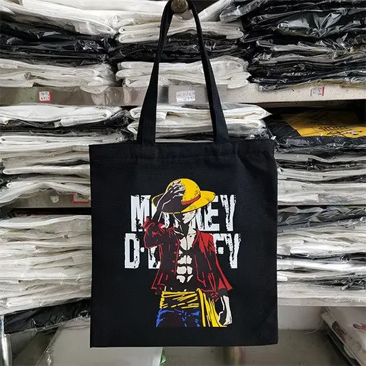 One Piece Naruto Anime Cartoon Duffy Canvas Bag Creative Personalized Shopping Bag Student Handbag Shoulder Bag Gift Wholesale